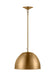 Generation Lighting Robbie Transitional 1-Light Indoor Dimmable Large Pendant Ceiling Chandelier Light Burnished Brass Gold-Steel Shade (TP1181BBS)