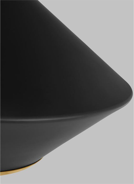 Generation Lighting Stanza Transitional 1-Light Indoor Dimmable Extra Large Pendant Ceiling Chandelier Light Midnight Black-Steel Shade (TP1221MBKBBS)