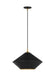 Generation Lighting Stanza Transitional 1-Light Indoor Dimmable Extra Large Pendant Ceiling Chandelier Light Midnight Black-Steel Shade (TP1221MBKBBS)