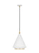 Generation Lighting Stanza Transitional 1-Light Indoor Dimmable Large Pendant Ceiling Chandelier Light Matte White With Steel Shade (TP1231MWTBBS)