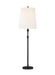Generation Lighting Capri Buffet Lamp Aged Iron Finish With White Linen Fabric Shade (TT1001AI1)
