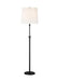Generation Lighting Capri Floor Lamp Aged Iron Finish With White Linen Fabric Shade (TT1012AI1)