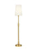 Generation Lighting Beckham Classic Buffet Lamp Burnished Brass Finish With White Linen Fabric Shade (TT1021BBS1)