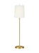Generation Lighting Beckham Classic Floor Lamp Burnished Brass Finish With White Linen Fabric Shade (TT1031BBS1)