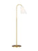 Generation Lighting Signoret Task Floor Lamp Burnished Brass Finish With White Linen Fabric Shade (TT1071BBS1)