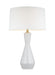 Generation Lighting Jens Table Lamp Soft Ivory Finish With White Linen Fabric Shade (TT1221SIV1)
