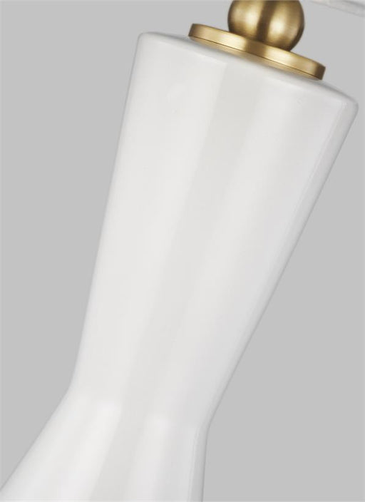 Generation Lighting Jens Table Lamp Soft Ivory Finish With White Linen Fabric Shade (TT1221SIV1)
