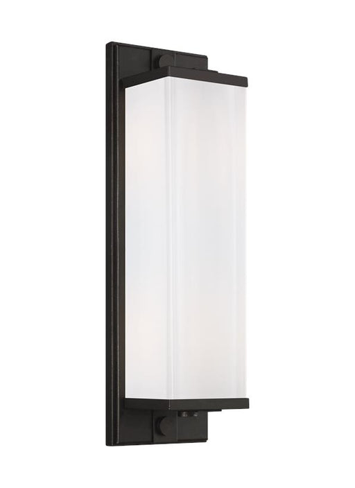 Generation Lighting Logan Linear Tall Sconce Aged Iron Finish With White Pressed Glass Shade (TV1222AI)