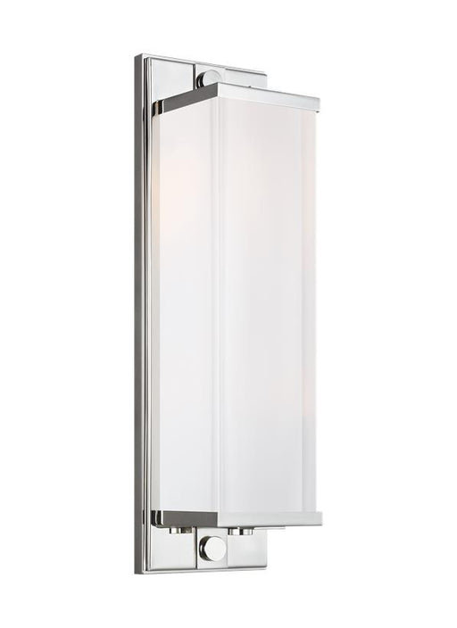 Generation Lighting Logan Linear Tall Sconce Polished Nickel Finish With White Pressed Glass Shade (TV1222PN)
