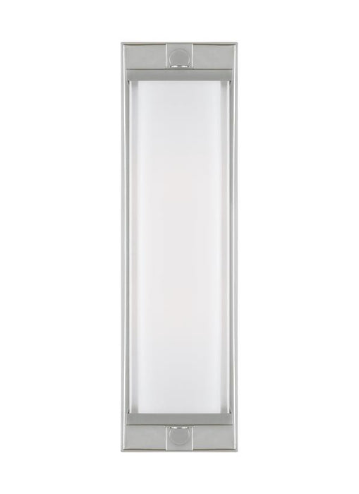 Generation Lighting Logan Linear Tall Sconce Polished Nickel Finish With White Pressed Glass Shade (TV1222PN)