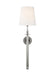 Generation Lighting Capri Tail Sconce Polished Nickel Finish With White Linen Fabric Shade (TW1021PN)