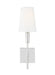 Generation Lighting Beckham Classic Sconce Polished Nickel Finish With White Linen Fabric Shade (TW1031PN)