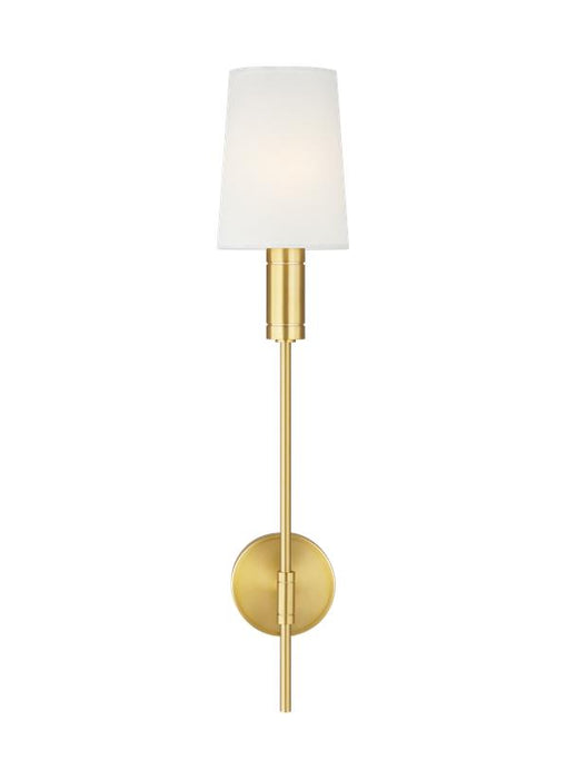 Generation Lighting Beckham Modern Sconce Burnished Brass Finish With White Linen Fabric Shade (TW1051BBS)