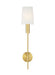 Generation Lighting Beckham Modern Sconce Burnished Brass Finish With White Linen Fabric Shade (TW1051BBS)