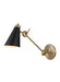 Generation Lighting Signoret Library Sconce Burnished Brass Finish With Midnight Black Steel Shade (TW1071BBS)