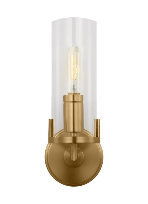 Generation Lighting Mezzo Transitional 1-Light Indoor Dimmable Bath Vanity Wall Sconce Burnished Brass Gold With Clear Glass Shade (TW1151BBS)