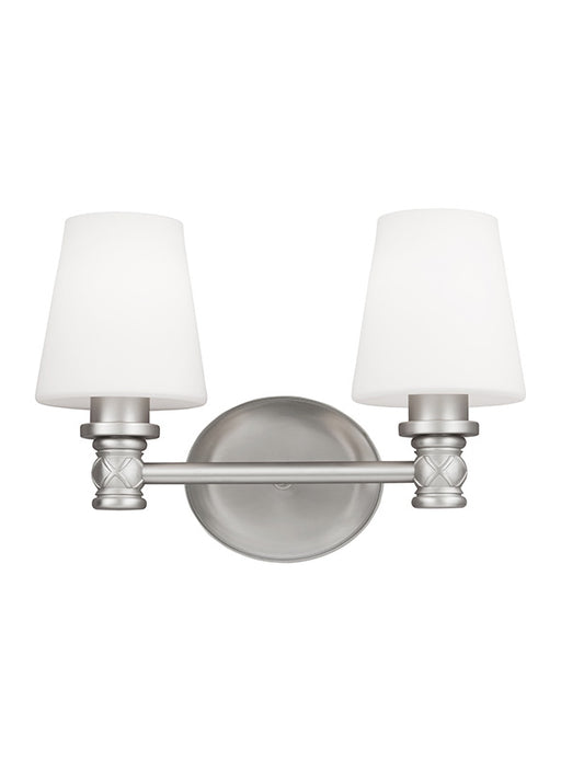 Generation Lighting Xavierre 2-Light Vanity Satin Nickel Finish With Opal Etched Cased Glass Shades (VS22102SN)