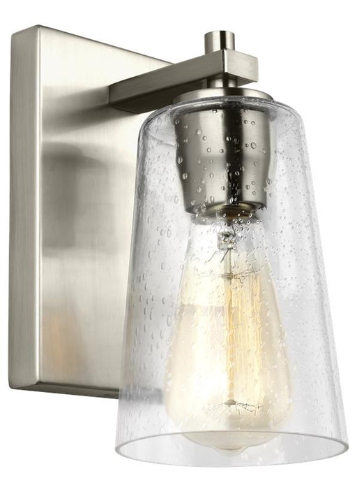 Generation Lighting Mercer 1-Light Sconce Satin Nickel Finish With Clear Seeded Glass (VS24301SN)