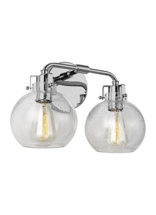 Generation Lighting Clara 2-Light Vanity Chrome Finish With Clear Seeded Glass Shades (VS24402CH)