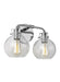 Generation Lighting Clara 2-Light Vanity Chrome Finish With Clear Seeded Glass Shades (VS24402CH)