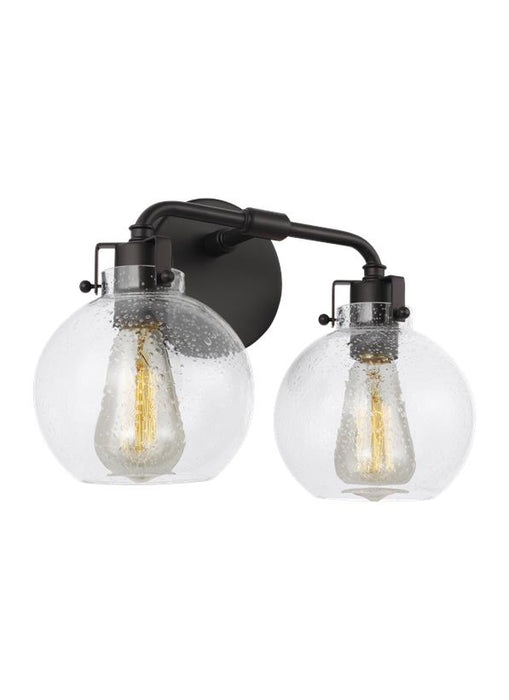 Generation Lighting Clara 2-Light Vanity Oil Rubbed Bronze Finish With Clear Seeded Glass Shades (VS24402ORB)