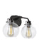 Generation Lighting Clara 2-Light Vanity Oil Rubbed Bronze Finish With Clear Seeded Glass Shades (VS24402ORB)