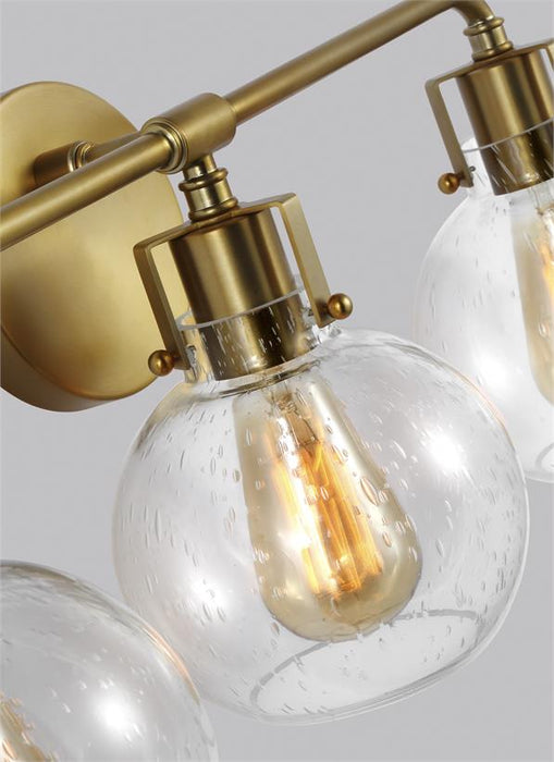 Generation Lighting Clara 3-Light Vanity Burnished Brass Finish With Clear Seeded Glass Shades (VS24403BBS)