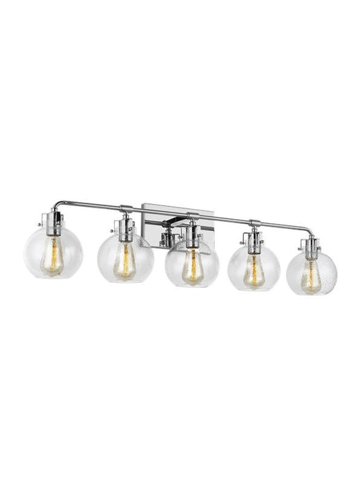 Generation Lighting Clara 5-Light Vanity Chrome Finish With Clear Seeded Glass Shades (VS24405CH)
