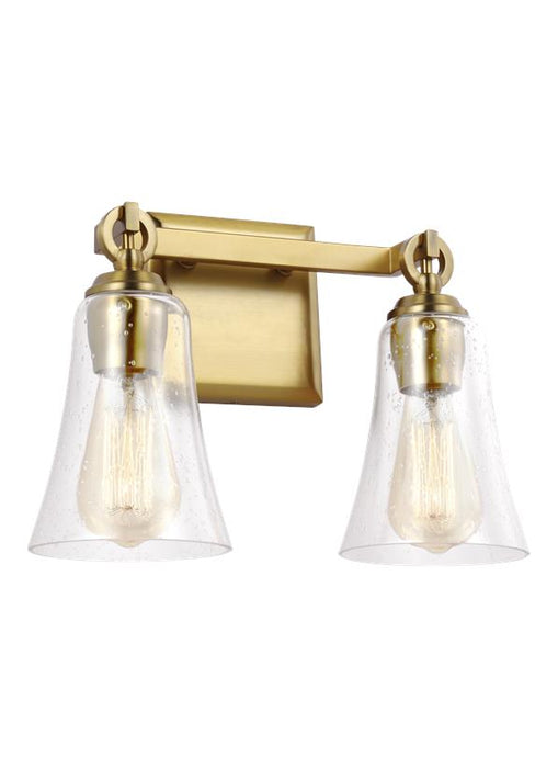 Generation Lighting Monterro 2-Light Vanity Burnished Brass Finish With Clear Seeded Glass Shades (VS24702BBS)