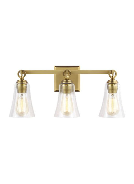 Generation Lighting Monterro 3-Light Vanity Burnished Brass Finish With Clear Seeded Glass Shades (VS24703BBS)