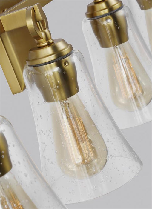 Generation Lighting Monterro 4-Light Vanity Burnished Brass Finish With Clear Seeded Glass (VS24704BBS)