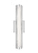 Generation Lighting Cutler 18 Inch Crack Glass LED Sconce Chrome Finish With White Acrylic Diffuser And Clear Crackle Glass (WB1867CH-L1)
