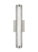 Generation Lighting Cutler 18 Inch Crackle Glass LED Sconce Satin Nickel Finish With White Acrylic Diffuser And Clear Crackle Glass (WB1867SN-L1)