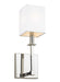 Generation Lighting Quinn 1-Light Sconce Polished Nickel Finish With White Parchment Shade (WB1872PN)