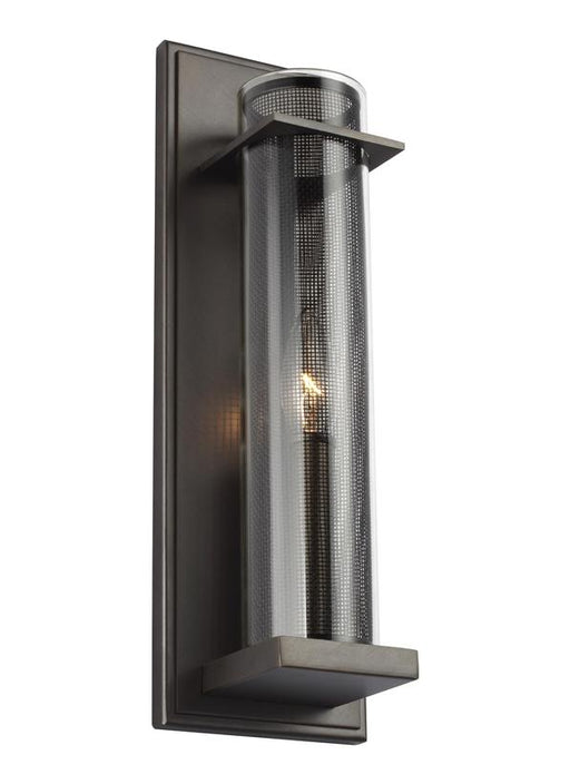 Generation Lighting Silo Sconce Antique Bronze Finish With Oil Rubbed Bronze Stainless Steel Diffuser And Clear Glass Shade (WB1874ANBZ)