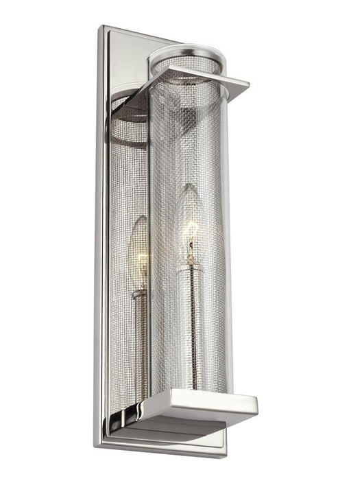 Generation Lighting Silo Sconce Polished Nickel Finish With Polished Nickel Stainless Steel Diffuser And Clear Glass Shade (WB1874PN)