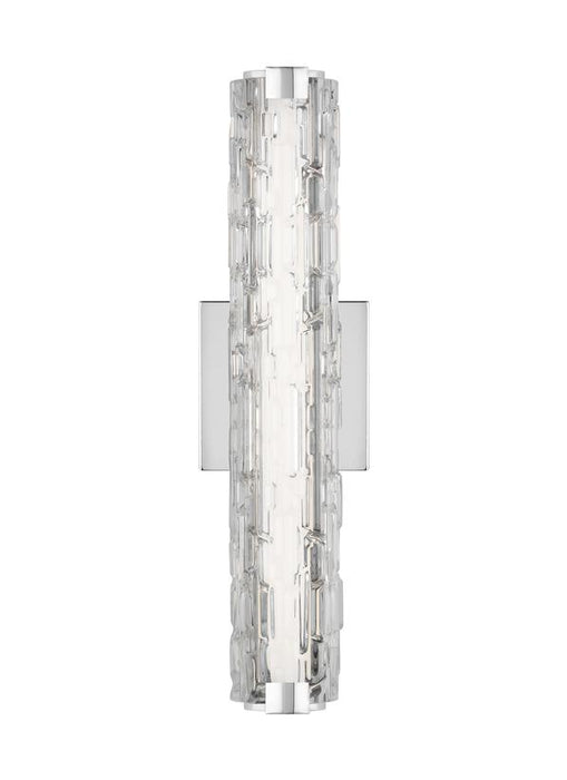 Generation Lighting Cutler 18 Inch Staggered Glass LED Sconce Chrome Finish With White Acrylic Diffuser And Staggered Stone Glass (WB1876CH-L1)