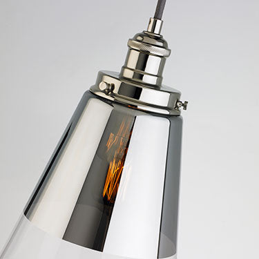 Generation Lighting Waveform Mini-Pendant Polished Nickel Finish With Silver Vacuum Plated Glass (P1372PN)