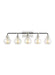 Generation Lighting Clara 5-Light Vanity Polished Nickel/Textured Black Finish With Clear Seeded Glass Shades (VS24405PN/TXB)