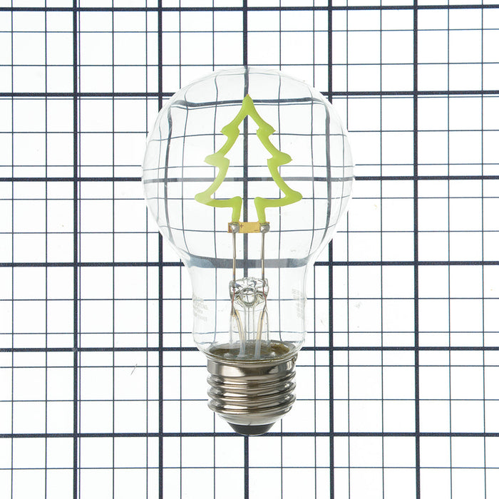 TCP A19 Shaped Filament Bulb - 0.3W 80 CRI 120V Dimmable E26 Base - Xmas Tree Base Down Green (FSA19XMTREEBD)