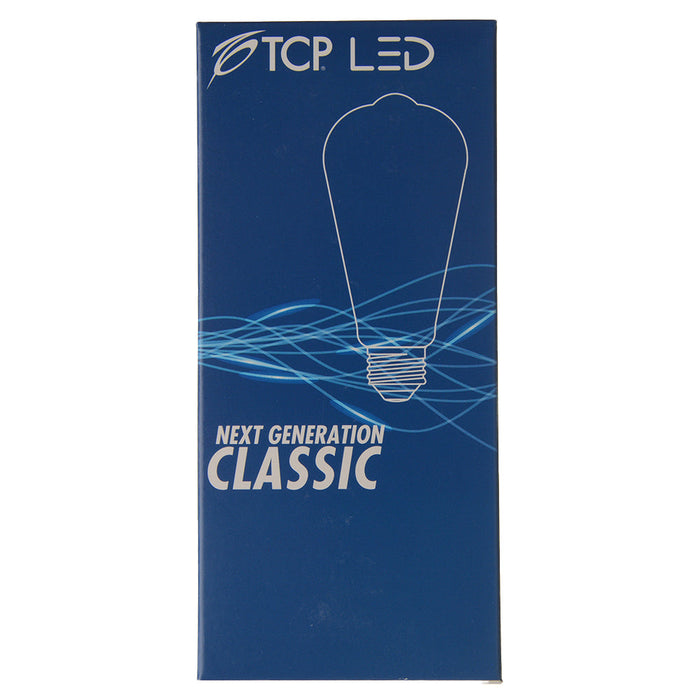 TCP LED Classic Filaments 8W ST19 Warm Dimming 15000 Hours 60W Equivalent 2700-1800K E26 Base 500Lm Frost Suitable For Damp Locations (FST19D60GL27)