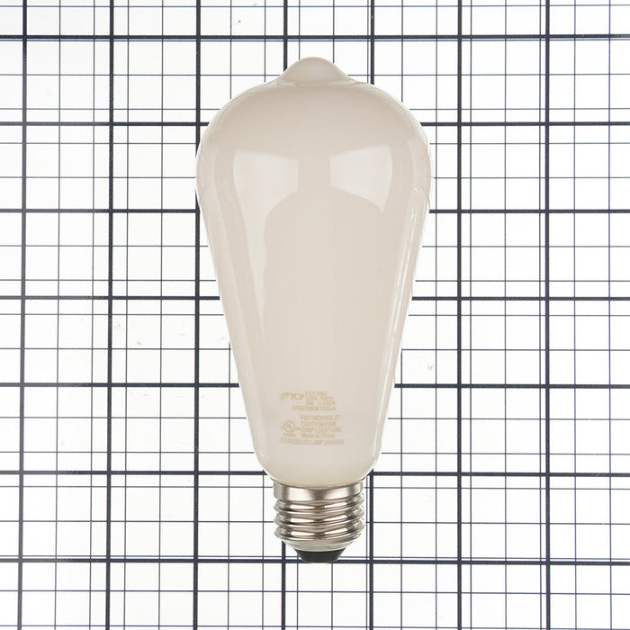 TCP LED Classic Filaments 8W ST19 Warm Dimming 15000 Hours 60W Equivalent 2700-1800K E26 Base 500Lm Frost Suitable For Damp Locations (FST19D60GL27)
