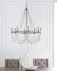 Generation Lighting Beverly Large Chandelier French Washed Oak/Distressed White Wood Finish (F3332/8FWO/DWW)