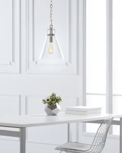 Generation Lighting Frontage Pendant Satin Nickel Finish With Clear Glass (P1370SN)