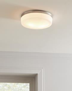 Generation Lighting Issen Flush Mount Satin Nickel Finish With White Opal Etched Glass (FM504SN)