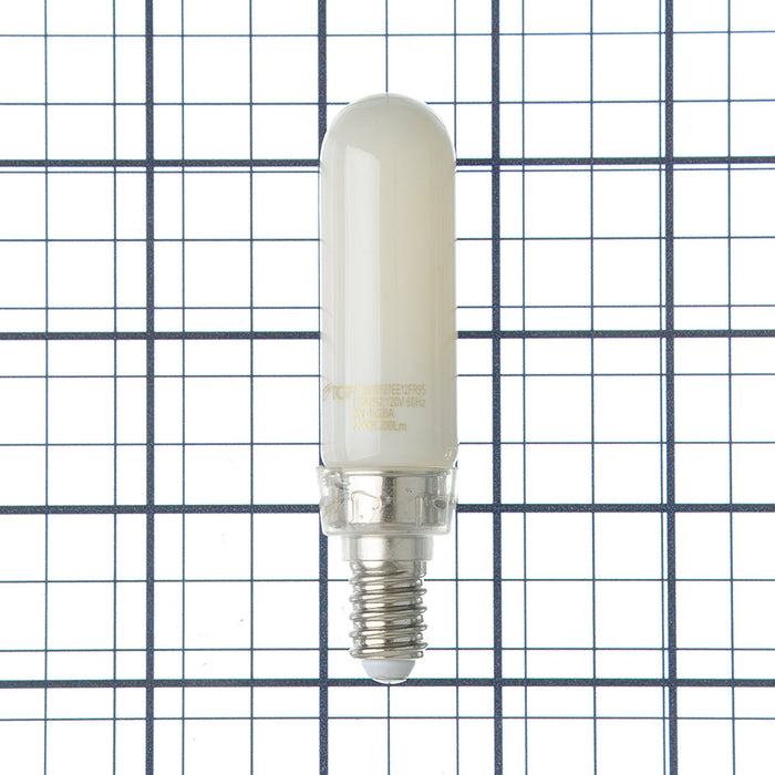 TCP LED Classic Filaments High CRI Decorator Lamp T6 3W 200Lm 2700K E12 Base Dimmable Frost 95 CRI (FT0603D2527EE12FR95)