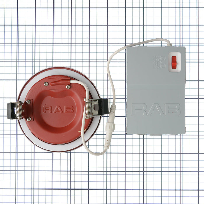 RAB 4 Inch Fire-Resistant Wafer Round 11W CCT Selectable 2700K/3000K/3500K/4000K/5000K 90 CRI Baffle (FWAFER4B)