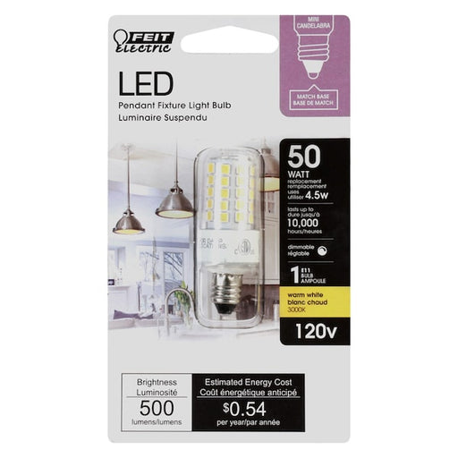 Feit Electric [50W Equivalent] Dimmable E11 Base T4 Specialty LED Bulb (BP50MC/830/LED)