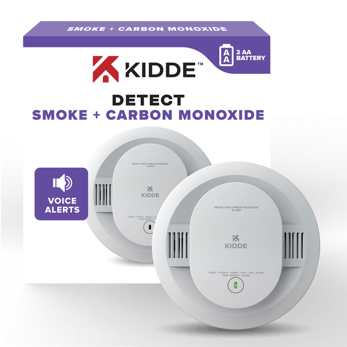 Kidde 30CUDR-V DETECT Combination Smoke And Carbon Monoxide Alarm AA Battery Powered With Voice Alerts (21032777)