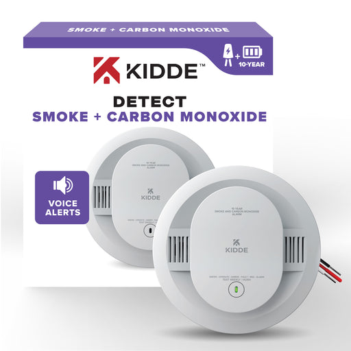 Kidde 30CUD10-V DETECT Combination Smoke And Carbon Monoxide Alarm 10-Year Battery Powered With Voice Alerts (21032779)